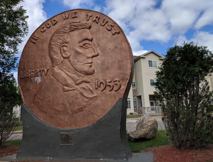 Worlds Largest Penny In Woodruff, Wisconsin