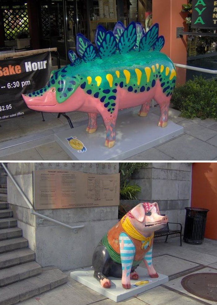 When I Had Visited Over 10 Years Ago, Little Did I Know That The Official Mascot Of Seattle & Its Pike Market Is The Pig. There Are Over 90 Pigs Scattered Around Town. Here's A Few