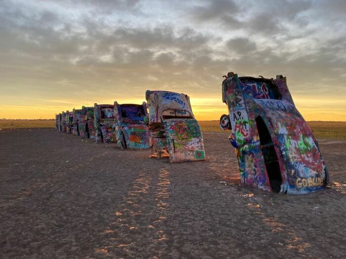 Cadillac Ranch Near Amarillo, Texas. I Shot This At Sunrise On Christmas Day, 2019