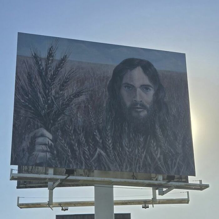Cruising Down I-70 In Colby, Kansas, You Pass By The Wheat Jesus Billboard. No Words ... Just Jesus In A Wheat Field