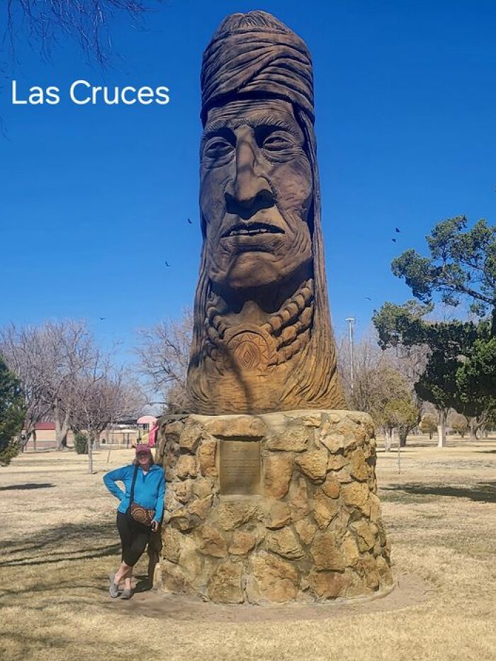 Peter "Wolf" Toth Carving In Las Cruces, N.m. Part Of The "Trail Of The Whispering Giants" He Did In The 70's, Put One In Every State