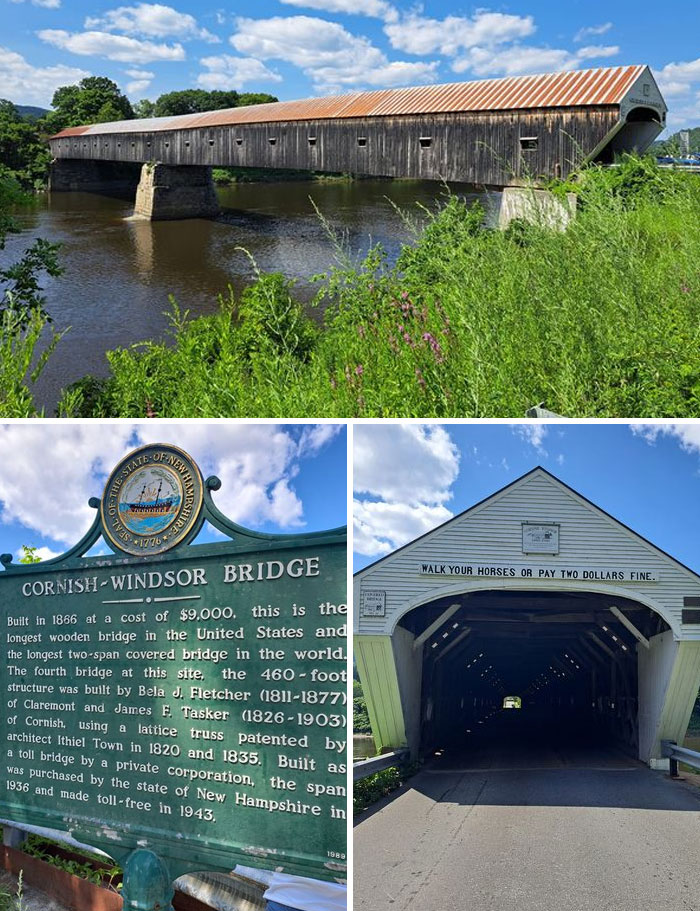 We Didn't Realize That We Were Driving Through The Longest Covered Bridge In America. One Side Is New Hampshire While The Other Side Is Vermont. Don't Forget To Walk Your Horses Across