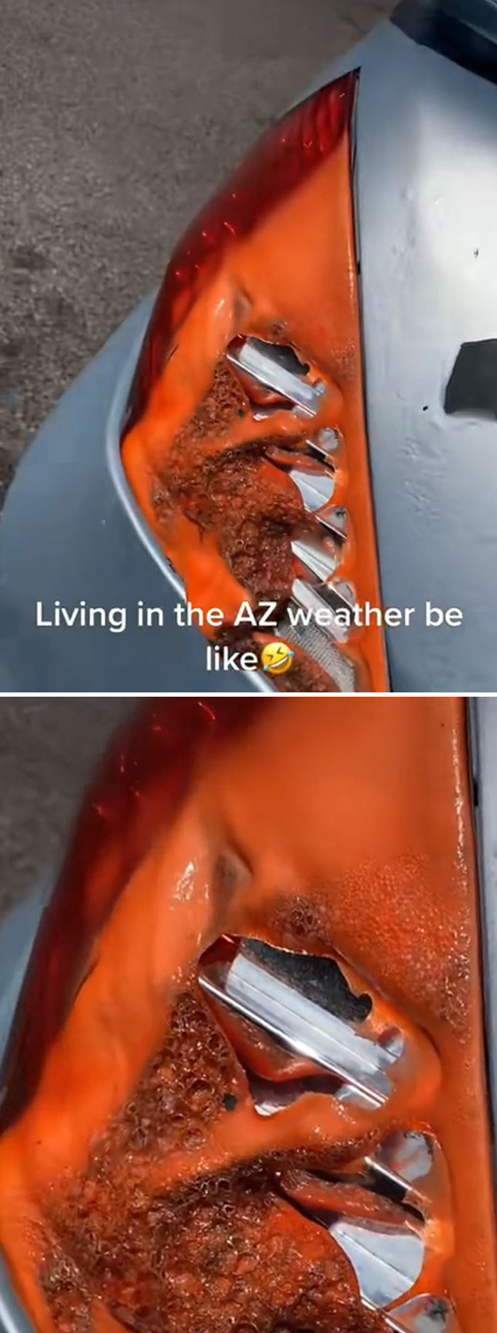 Extreme Heat Melted Her Car Light