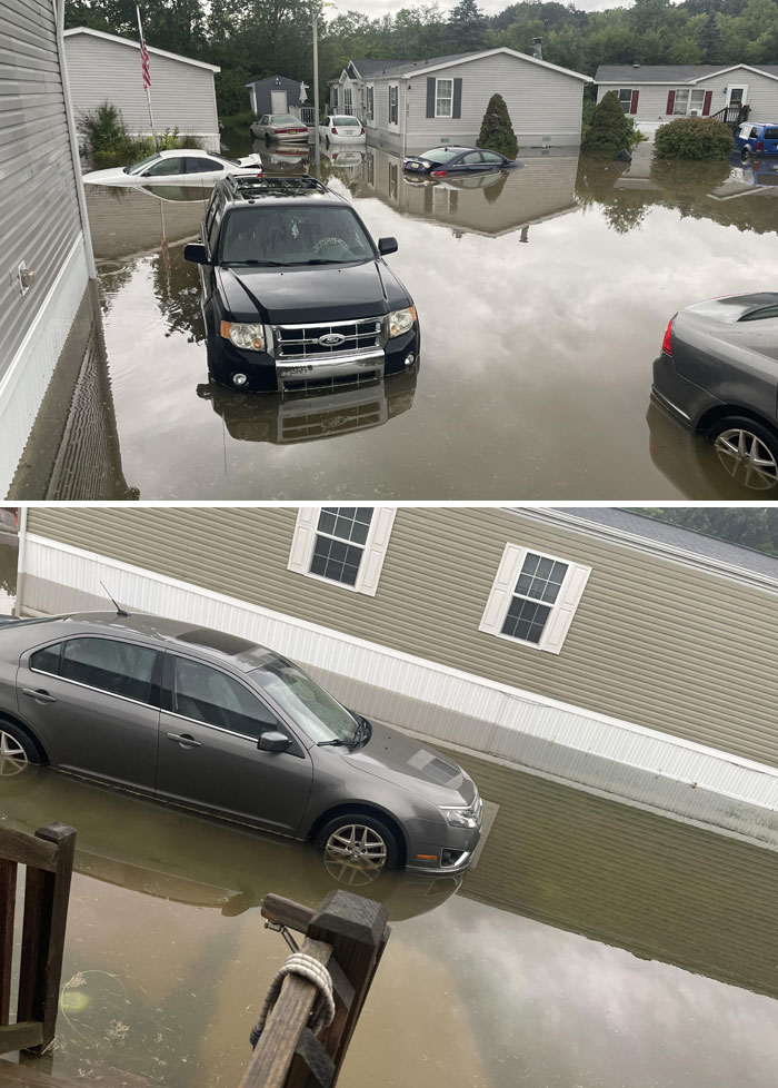 Woke Up To This After A Huge Storm In Southeast Michigan. Guess I Have Lakefront Property Now