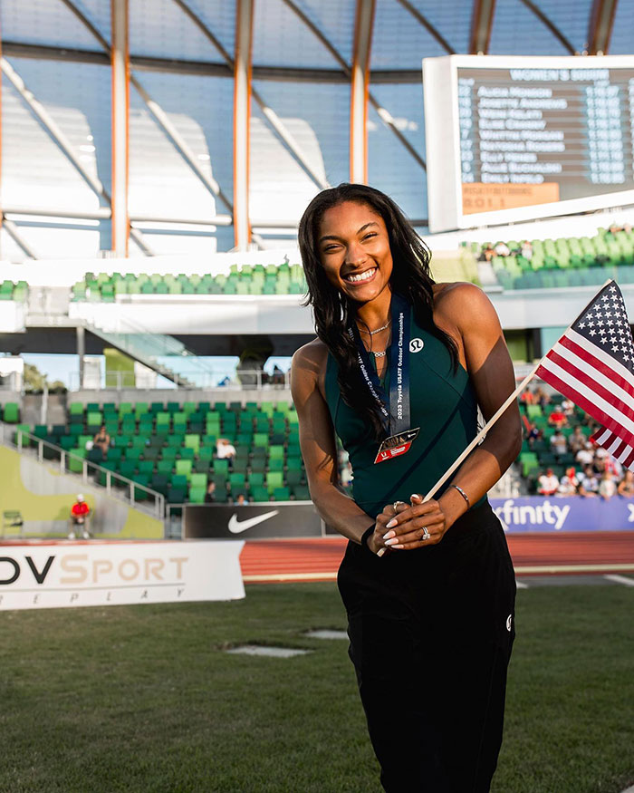 Tara Davis-Woodhall&rsquo;s Emotional Leap Into Husband's Arms After Gold Win Captures Hearts