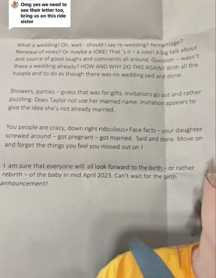 Bride Exposes The Viral &ldquo;Unhinged&rdquo; Hate Letter An Anonymous Guest Left At Her Wedding