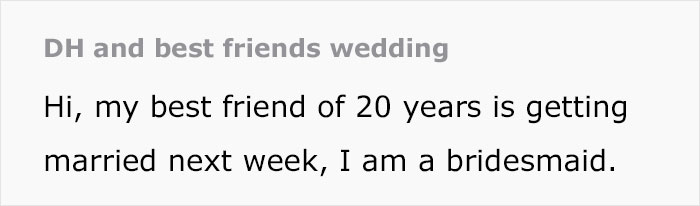 Woman Can't Fathom Why Her Husband Refuses To Accompany Her To Best Friend's Wedding, Seeks Advice Woman Can't Fathom Why Her Husband Refuses To Accompany Her To Best Friend's Wedding, Seeks Advice