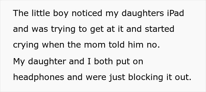 Mom Thinks Other Parent Has To Follow Her Rules Because Her Child Is Crying, Gets A Reality Check Mom Thinks Other Parent Has To Follow Her Rules Because Her Child Is Crying, Gets A Reality Check