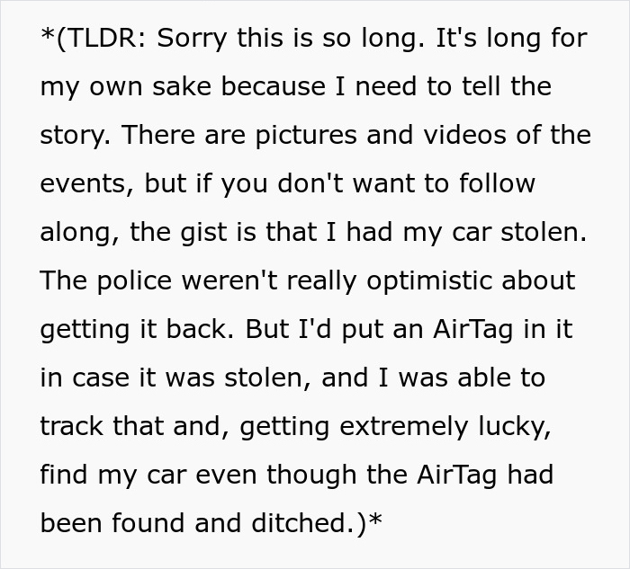 &ldquo;Tracked Down My Stolen Car With An AirTag And It Was One Of The Most Ridiculous Days Of My Life&rdquo;