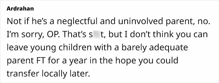 Mom Gets Promotion That Requires Moving Away, Considers Leaving Kids With Abusive Ex Mom Gets Promotion That Requires Moving Away, Considers Leaving Kids With Abusive Ex
