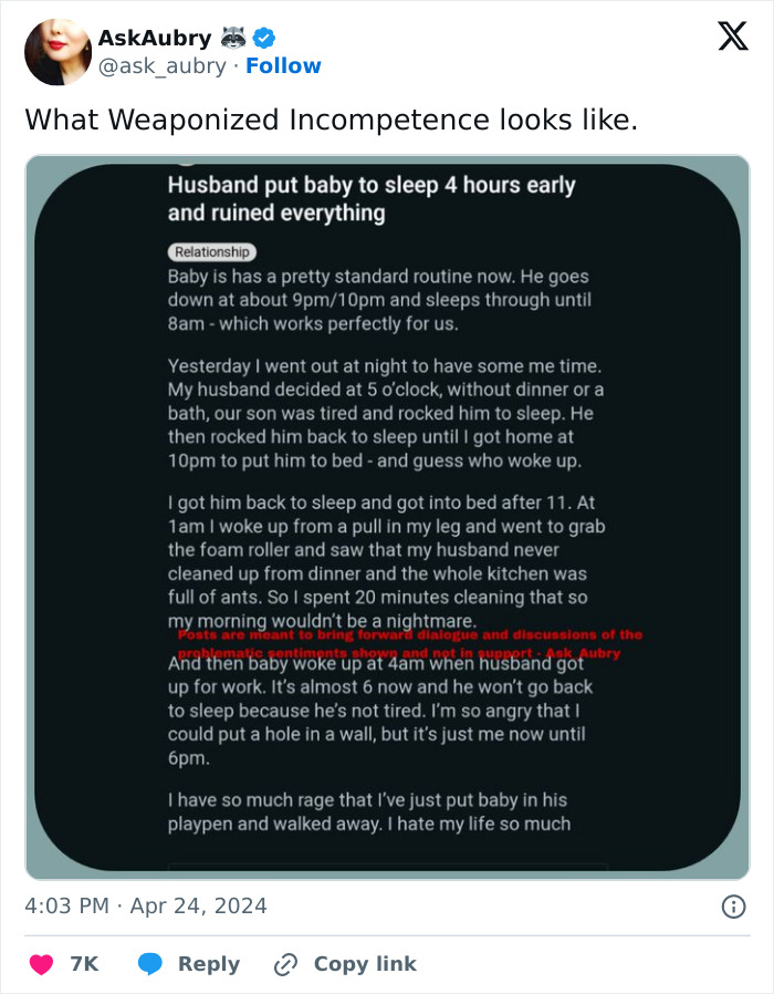"Very Depressing": Women Expose Weaponized Incompetence As Expert Labels It "Passive-Aggressive" "Very Depressing": Women Expose Weaponized Incompetence As Expert Labels It "Passive-Aggressive"