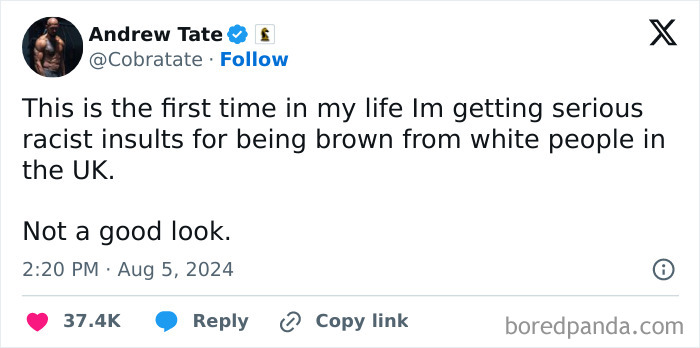 Andrew Tate Complains About Racism