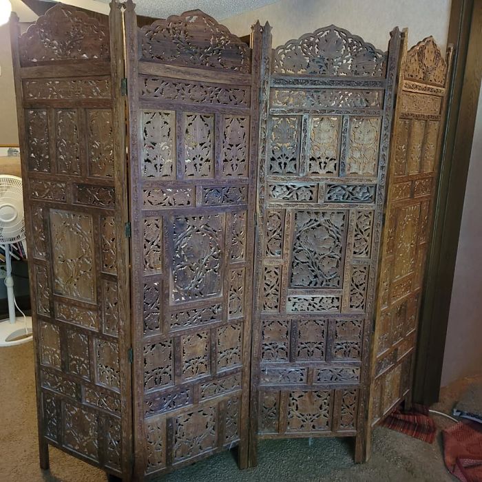 I Thought This Was Beautiful. A Person In My Apartment Complex Was Throwing It Out And I Grabbed It With A Smile. It Is Wood And Extremely Heavy. I Will Be Polishing It With Orange Oil Later. What Do You Guys Think? Good Find?