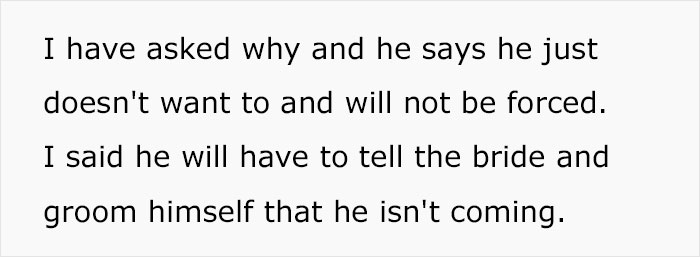Woman Can't Fathom Why Her Husband Refuses To Accompany Her To Best Friend's Wedding, Seeks Advice Woman Can't Fathom Why Her Husband Refuses To Accompany Her To Best Friend's Wedding, Seeks Advice