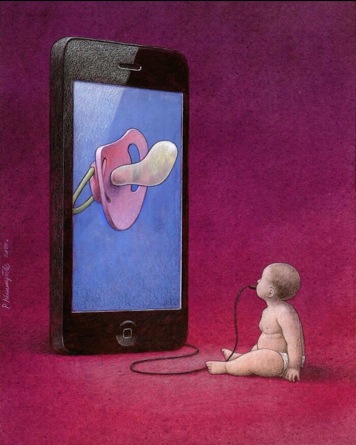 Disconnected In A Digital World: Paweł Kuczyński’s Satirical Lens On Internet Dependency (41 Pics)