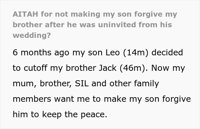 “Just A Small Mistake”: Teen Gets Uninvited From Uncle’s Wedding, Refuses To Forgive Him “Just A Small Mistake”: Teen Gets Uninvited From Uncle’s Wedding, Refuses To Forgive Him