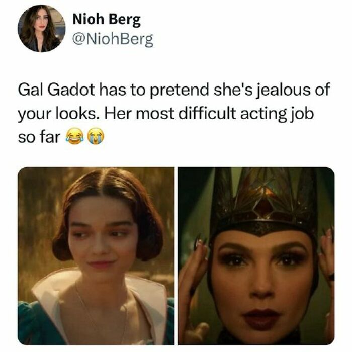 A Netflix meme showing two images comparing actress expressions with humorous text overlay.