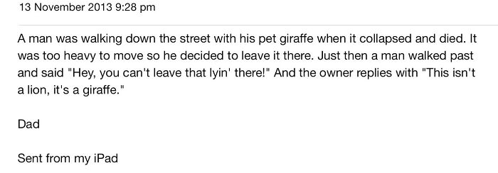 Just Got This Email From My Dad