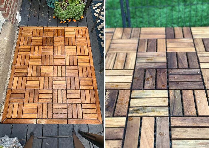 Instant Floor Glow-Up! Solid Teak Tiles Make Any Surface Sleek And Classy, Minus The Hassle