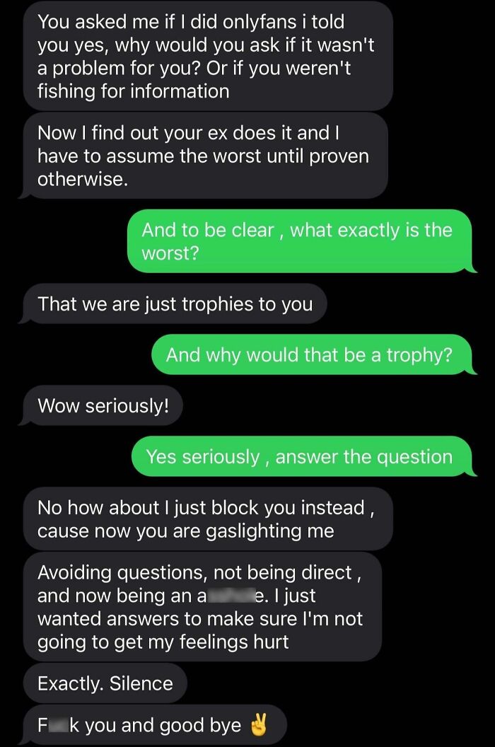 Girl I Met Gets Upset After Finding Out My Ex Did Of Too, Tells Me I Gaslit Her After Accusing Me Of “Collecting Trophies”