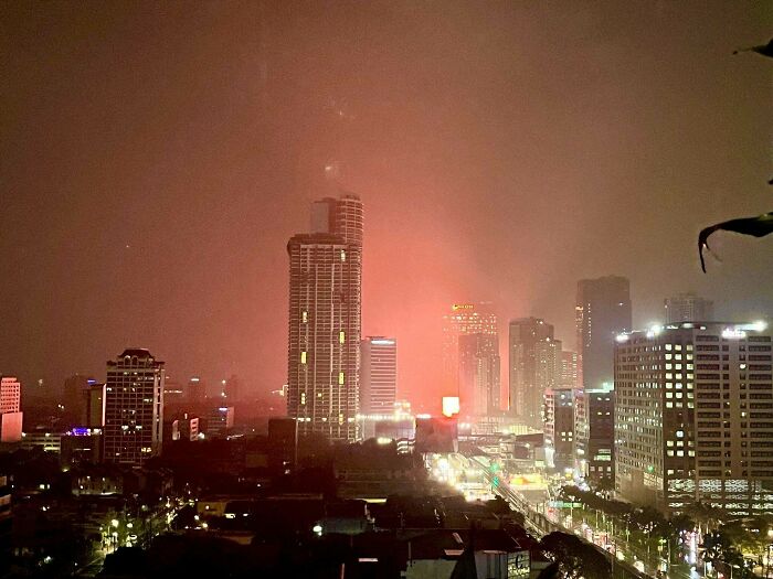 Casino Billboard Lights Up The Night Sky In Manila Philippines