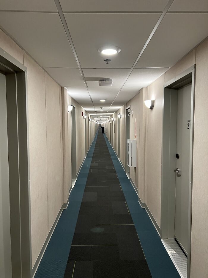 The Ridiculously Long Hallway At The Camp I’m Staying At