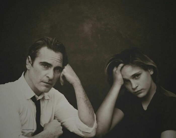 Celebrities photoshopped next to their younger selves, showcasing the passage of time.