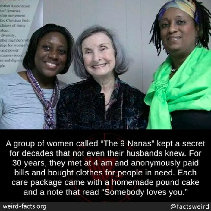 Three women smiling, representing fascinating and amusing fun facts about secret acts of kindness and generosity.