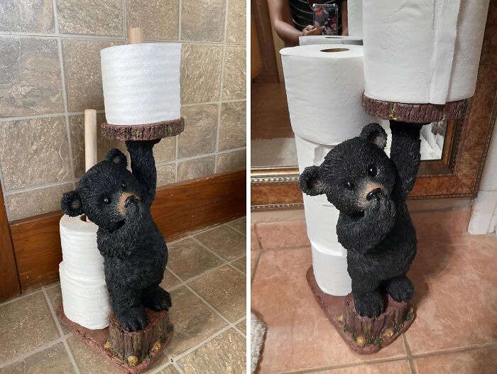 Make Your Bathroom Adorable And Practical With This Bear Cub Toilet Paper Holder