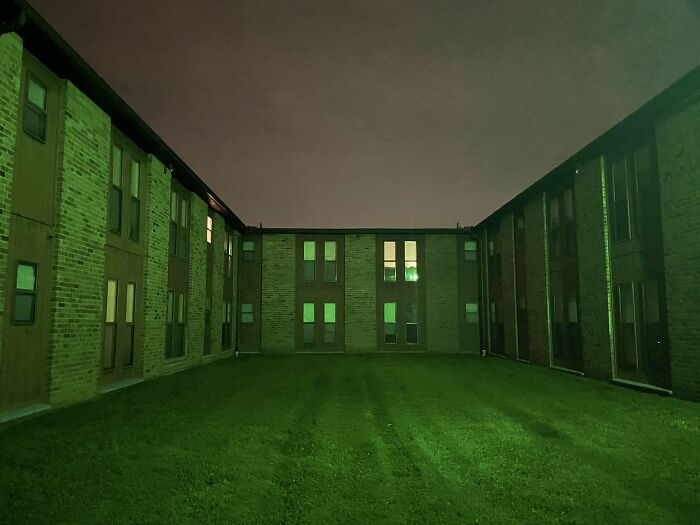 Took This Pic While Delivering Pizza To An Apartment. Definitely Had A Cool Eerie Vibe
