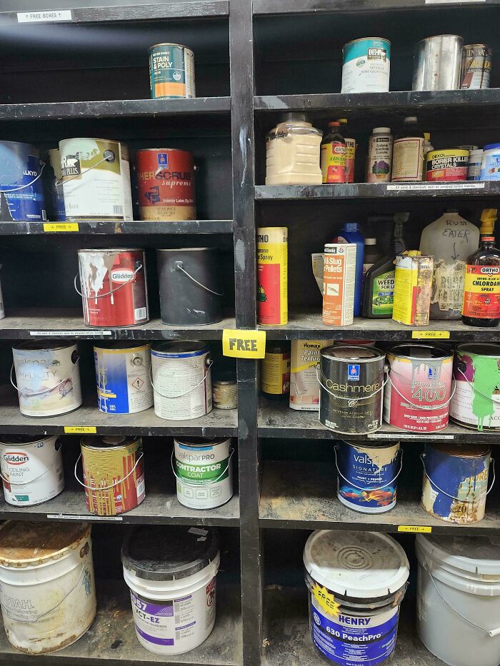 The Recycling Shop Near Me Has Free Used Paints And Chemicals!😊