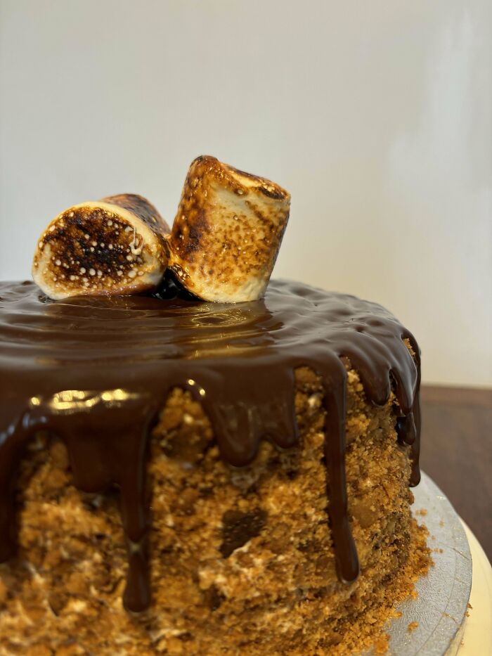 Baked My Brother A S’mores Birthday Cake For His 18th! 🤎