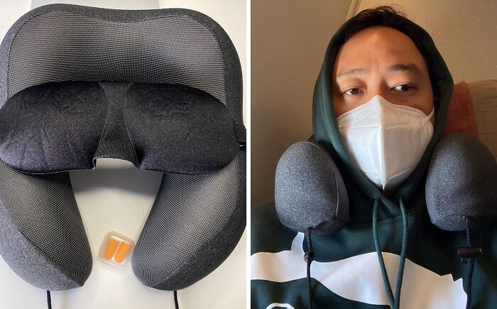 This Travel Pillow Is So Comfy, You Might Just Miss Your Flight (But Hey, At Least You'll Be Well-Rested For The Next One)