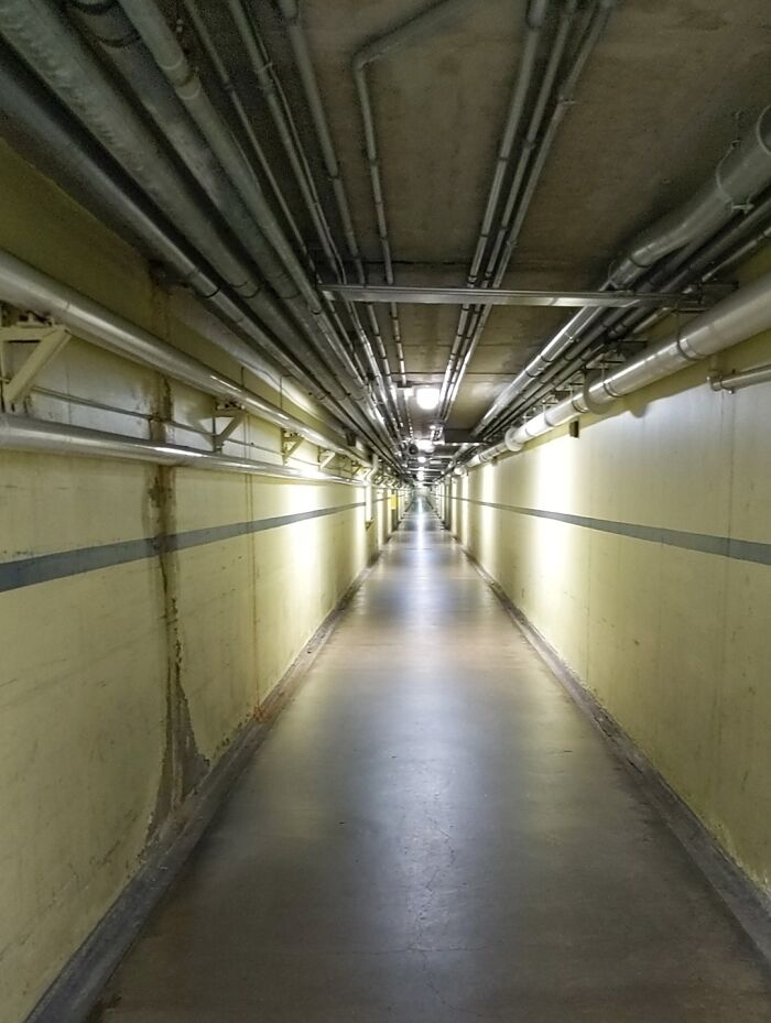 This Is A Section Of The Tunnels Under The State Mental Hospital Where I Work