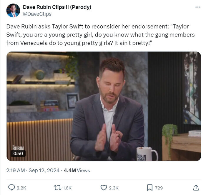 "Taylor Swift, You Are A Young Pretty Girl, Do You Know What The Gang Members From Venezuela Do To Young Pretty Girls? It Ain't Pretty!"