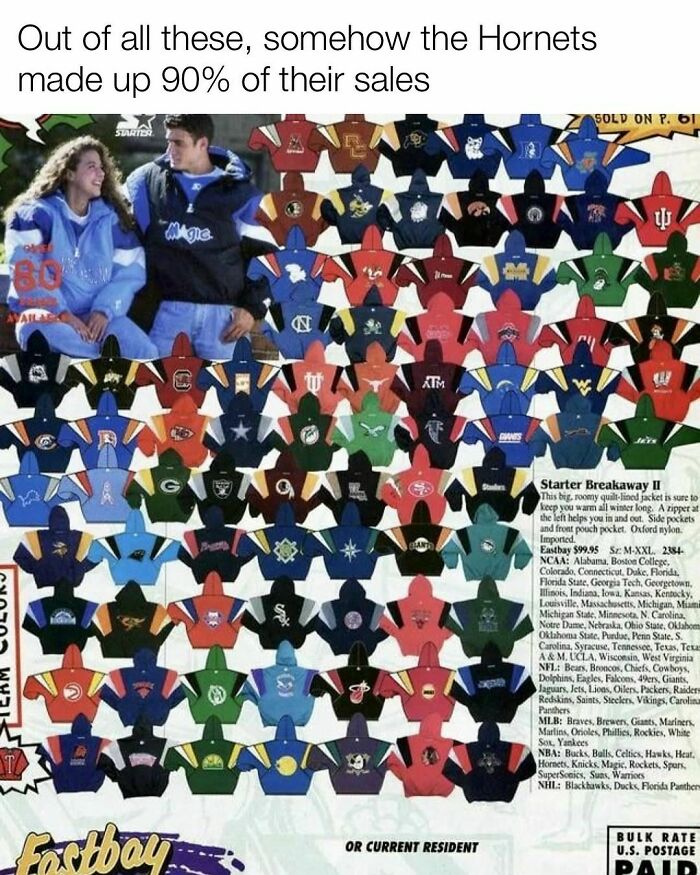 Retro sports jackets from the 90s featuring NBA teams, a nostalgic nod for those who grew up with VHS tapes and Tamagotchis.