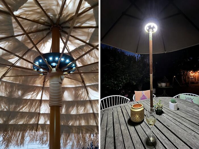 Turn Your Patio Umbrella Into A Moonlight Beacon With This Patio Umbrella Light