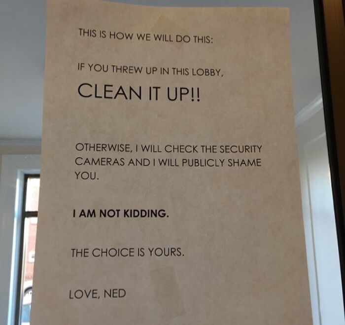 "Someone puked in our apt lobby. My landlord had a practical solution" - movementunderdreams