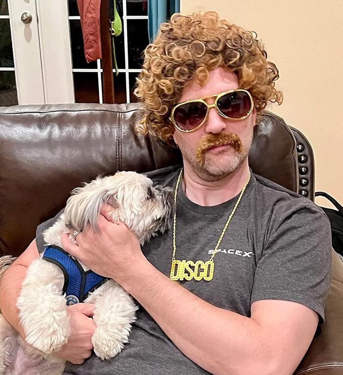 Boogie Your Way Back To The 70s With This Groovy Disco Wig And Moustache Combo That's Stayin' Alive