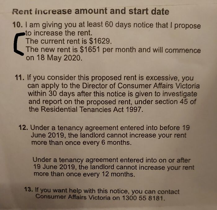 Found An Old Rent Increase Letter From 2019