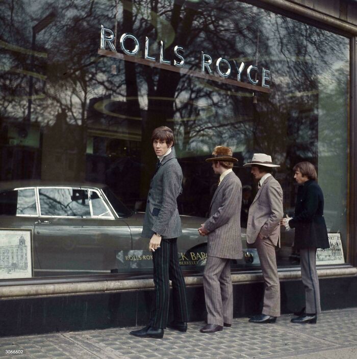 The Bee Gees, Formerly The Brothers Gibb, Gaze Through The Window Of A Rolls Royce Showroom In 1967