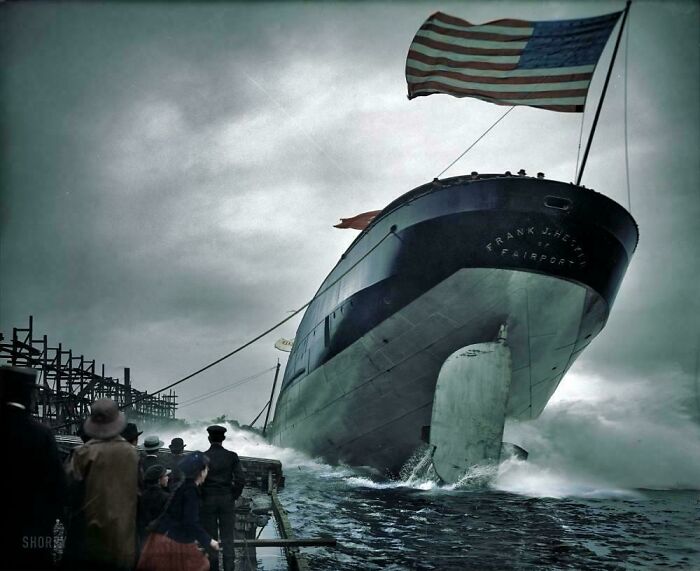 Launching Of The Steamer Frank J. Hecker. St. Clair, Michigan, September 2, 1905