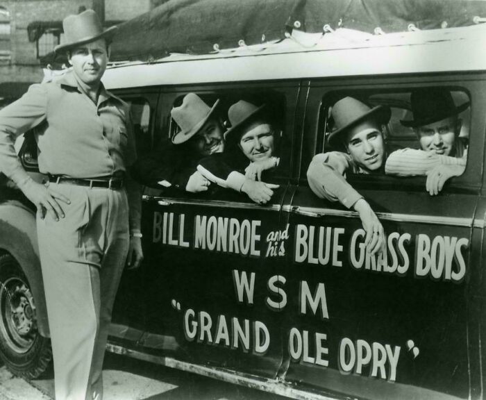 Bill Monroe, Considered The Father Of Bluegrass Music, Was Born On This Date (Sep 13). Pictured With His Blue Grass Boys, Circa 1945