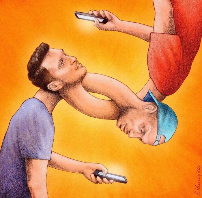 Disconnected In A Digital World: Paweł Kuczyński’s Satirical Lens On Internet Dependency (41 Pics)