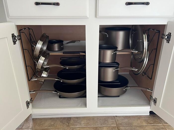 Say Goodbye To The 'Where's That Darn Frying Pan?' Game. This 8-Tier Heavy Duty Rack Will Have Your Cookware Lined Up Like Soldiers