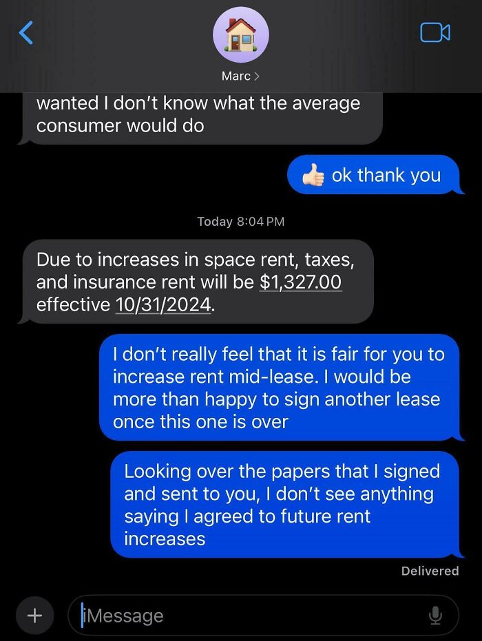 Is This Legal? I Signed The Lease On March 15 Of This Year For $1250 A Month. Not A Huge Increase, But I'm Struggling Since I Took On A Lot Of Dental Debt A Few Months Ago
