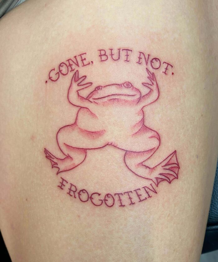Frog Memorial By Cassie At Atlanta Ink. R.i.p. Leonard, 2015-2021