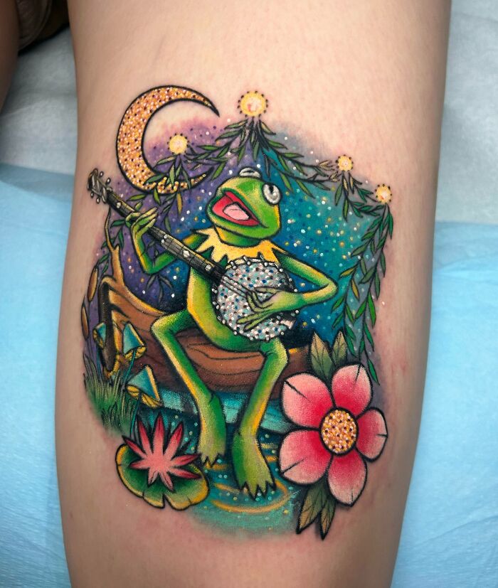 My Kermit The Frog Tattoo I Got Today!!!