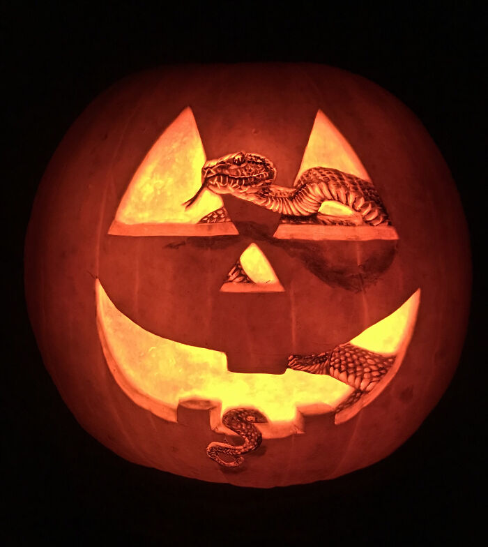 Not A Painting, No Photoshop. This Is A Real Pumpkin Carving. Happy Halloween