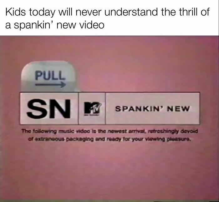 Retro MTV Spankin' New video tape label nostalgic for anyone who grew up with Tamagotchis and VHS tapes.